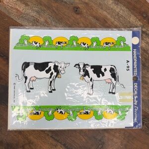 Vintage Handpainted Decals by Decoral - COW NWT